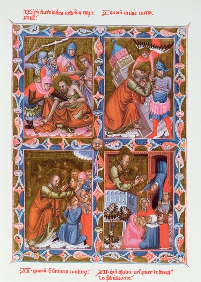 Scene dalla vita di San Paolo, facsimile di un manoscritto del XV secolo del Legendaire des Anjou-Hongrie, scuola di Bologna da French School