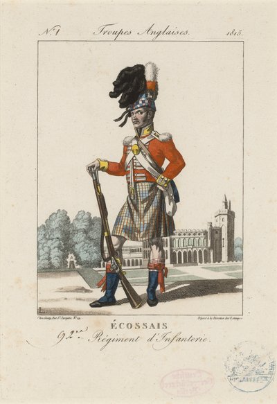 92° Reggimento di Fanteria Scozzese, c.1815 (incisione colorata) da French School