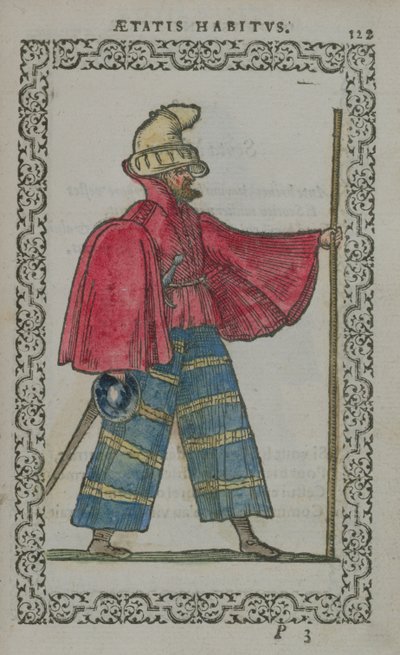 Uomo scozzese in costume tradizionale, da Costumes du Monde, pubblicato ad Anversa, 1572 da French School