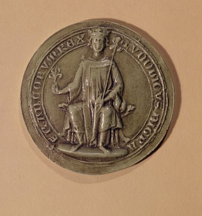 Sigillo di Luigi IX con uno scettro e un giglio, c.1252 da French School