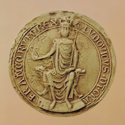 Sigillo di Luigi VIII (1187-1226) (cera) da French School