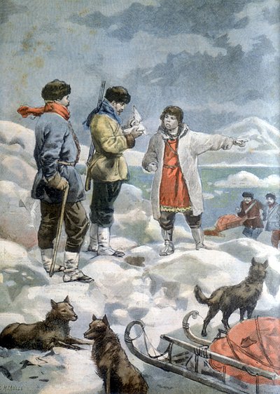 Ricerca della spedizione Andrée del 1897 che tentò di raggiungere il Polo Nord in mongolfiera da French School