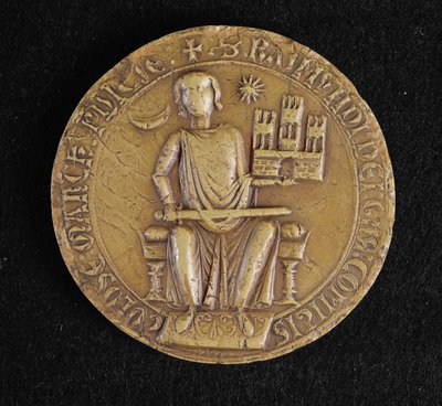 Secondo sigillo di Raimondo VII (1197-1249) di Tolosa (cera) da French School