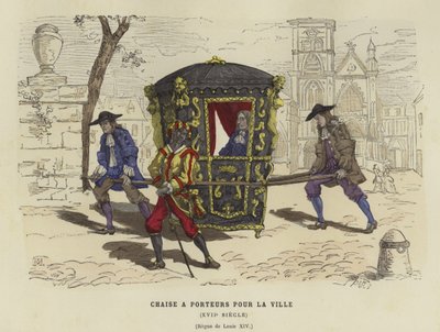 Sedia a portantina per uso in città, regno di Luigi XIV di Francia, XVII secolo da French School