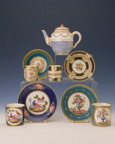 Selezione di teiere, piatti e tazze, c.1770 da French School