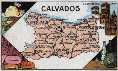 Serie di carte dei dipartimenti francesi: Le Calvados, inizio del XX secolo (cromo) da French School