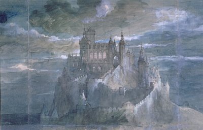 Scenografia per una produzione di Amleto (Atto Primo) alla Comédie-Française, 1884 da French School