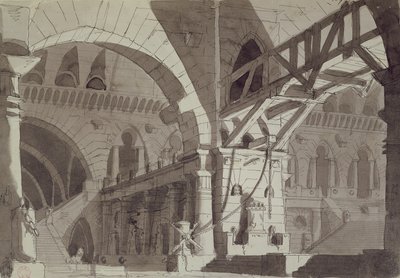 Scenografia nello stile dei disegni delle prigioni di Piranesi da French School