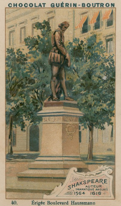 Shakespeare, Autore Drammatico Inglese, 1564-1616, eretta Boulevard Haussmann da French School