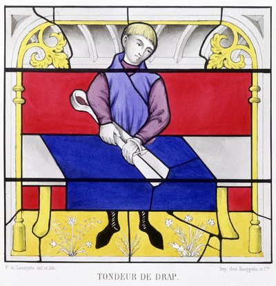 Fabbricante di fogli. Fac simile di una vetrata del Medioevo in "Histoire de la peinture sur verre" di Ferdinand de Lasteyrie da French School