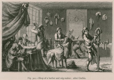 Negozio di un barbiere e parruccaio da French School