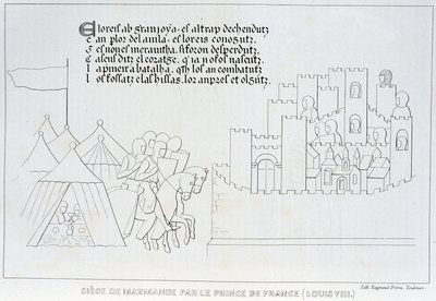 Assedio di Marmande da parte di Luigi VIII da French School