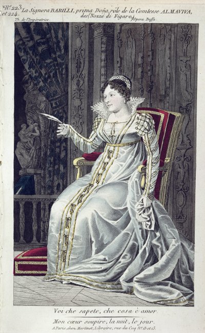 Signora Barilli nel ruolo della Contessa Almaviva ne Le nozze di Figaro da French School