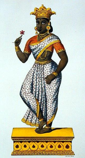 Simaladevi moglie di Yama (litografia a colori) da French School