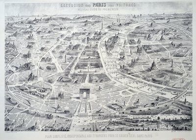 Piano semplificato di Parigi indispensabile per gli stranieri per orientarsi da soli in città. Tavola tratta da “Nuova guida del camminatore, escursione di Parigi senza carrozza” XX secolo Parigi, Museo Carnavalet da French School