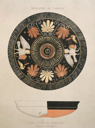 Sirene, copia di un vaso greco antico originale dalla necropoli di Camiros da French School
