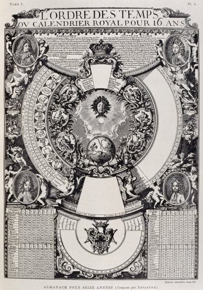 Almanacco di sedici anni disegnato da Lepautre da French School