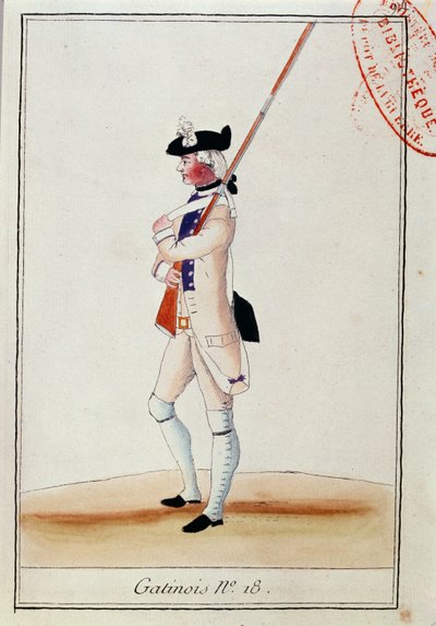 Soldato del Reggimento Granatieri Gatinois, c.1780 da French School