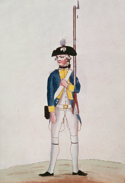 Soldato del Reggimento Royal-Deux-Ponts, c.1780 da French School