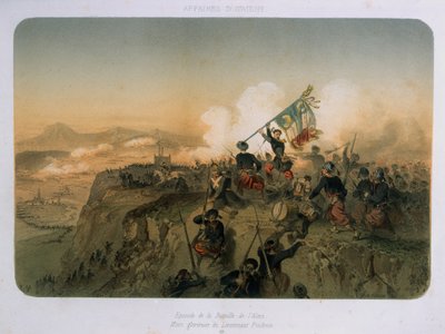 Soldati sotto attacco alla battaglia di Alma il 20 settembre 1854, 1854 da French School