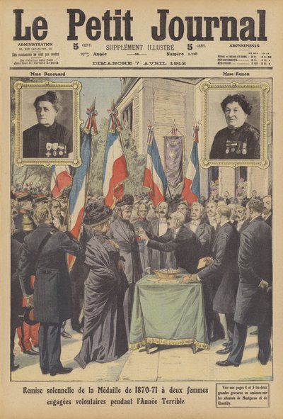 Solenne presentazione della Medaglia della Guerra Franco-Prussiana a due volontarie francesi dell