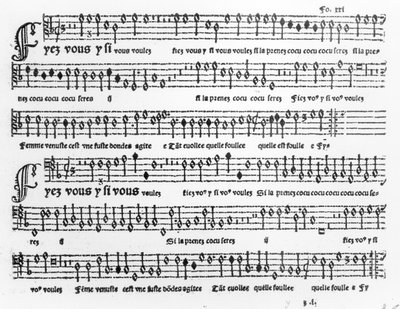 Canzoniere da Chansons Musicales pubblicato da Pierre Attaignant (d.1552) 1535-36 da French School