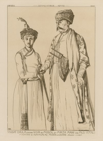 Soudiat Daula, Gran Visir dei Mongoli e suo figlio, Mirza Mani (1774) da French School