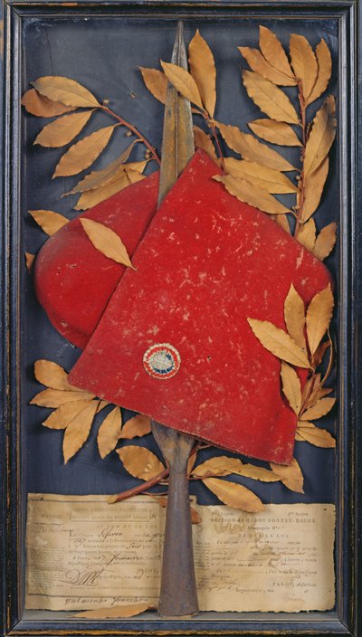Souvenir della Guardia Nazionale Parigina, Sezione Armata del Bonnet Rouge, 1794 da French School