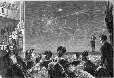 Spettacolo di astronomia al teatro Robin a Parigi di Henri Robin (circa 1803-1874) da French School