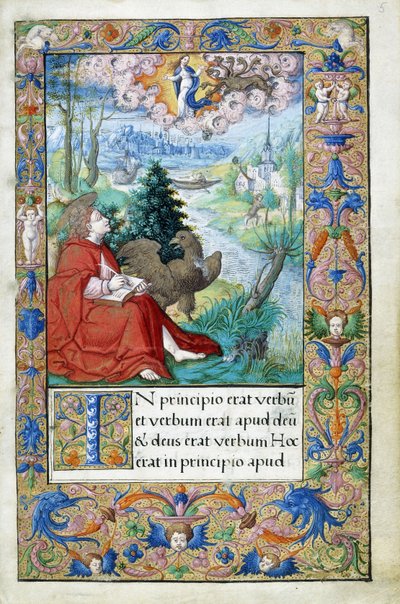 San Giovanni di Patmos, da un Libro delle Ore realizzato per Francesco I, c.1532-1540 da French School