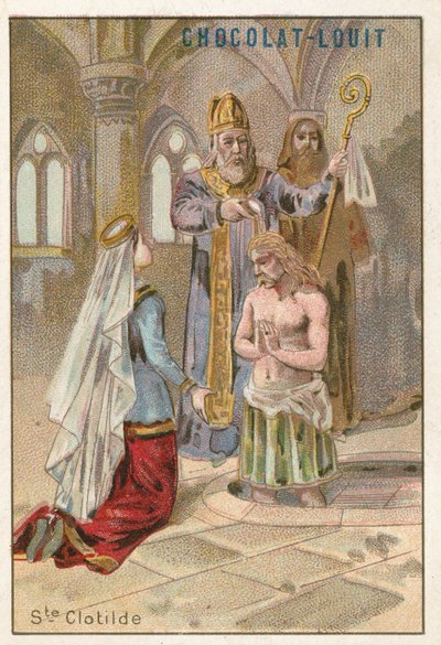 Santa Clotilde, seconda moglie di Clodoveo I, re dei Franchi da French School