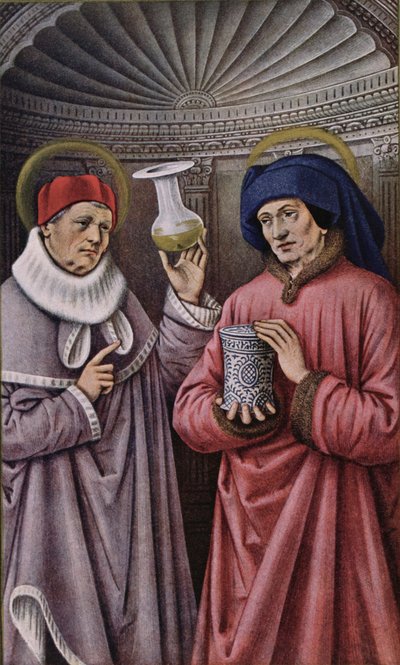 St. Cosma e St. Damiano, Santi Patroni dei Medici e Farmacisti, copia da un Libro d
