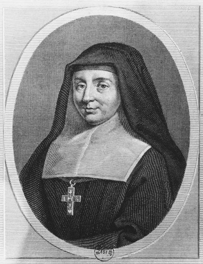 Santa Giovanna Francesca de Chantal (incisione) da French School