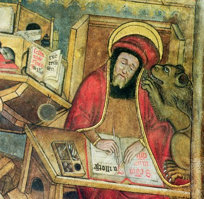 San Marco che scrive il suo vangelo (dettaglio) da French School