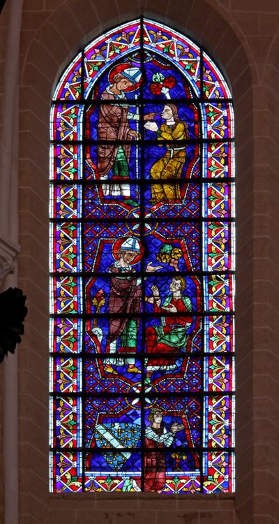 San Martino guarisce i malati. Thibault VI, Conte di Chartres da French School