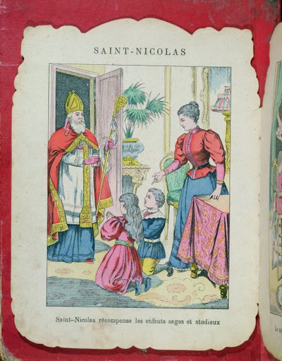 San Nicola che visita i bambini ben educati e diligenti, c.1880 da French School