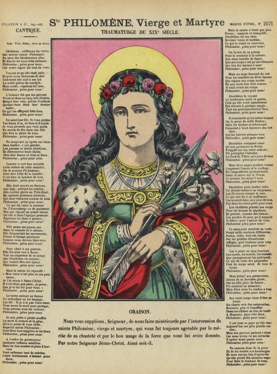 Santa Filomena, vergine e martire (litografia a colori) da French School
