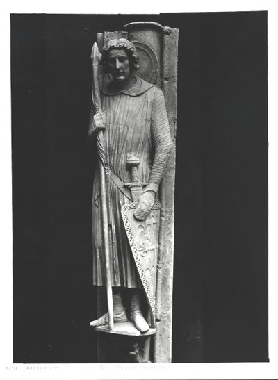 San Teodoro vestito da cavaliere, scultura in rilievo, c.1230 da French School