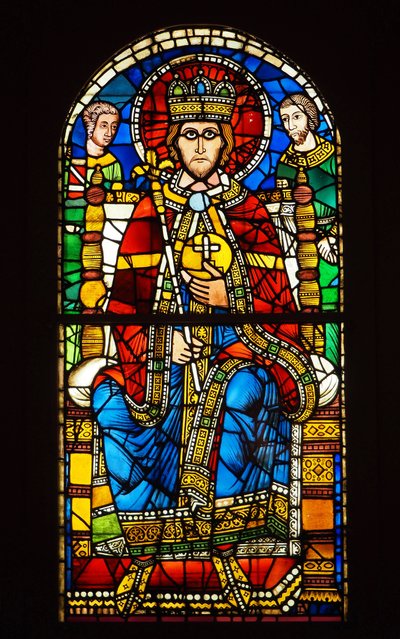 Vetrata. Imperatore in maestà, fine XII secolo da French School