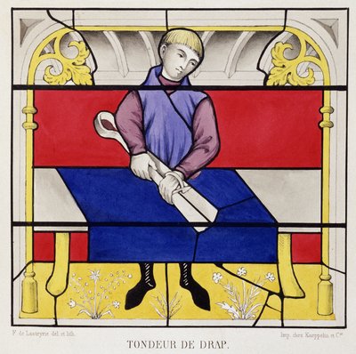 Vetrata che mostra un foglio di lenzuola, Chiesa di Nostra Signora di Semur da French School