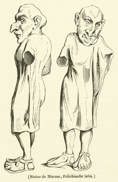 Statua di Maccus, Pulcinella latino da French School