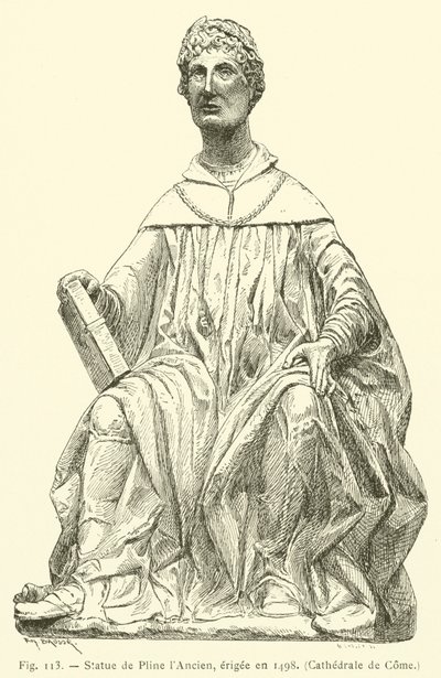 Statua di Plinio il Vecchio, eretta nel 1498, Cattedrale di Como da French School