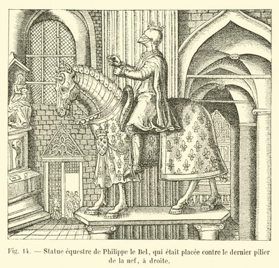 Statua equestre di Filippo il Bello, che era posta contro l