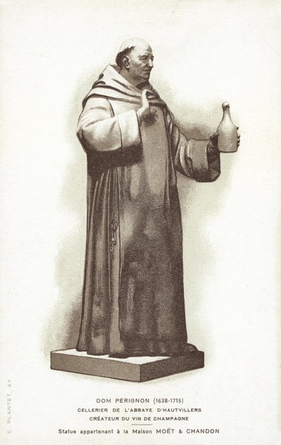 Statua di Dom Perignon da French School
