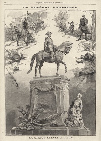 Statua del generale francese e governatore coloniale Louis Faidherbe eretta a Lille da French School
