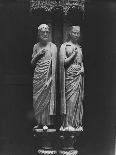 Statue di Philippe Hurepel e sua moglie Mahaut, figure del portale nord, c.1230 da French School