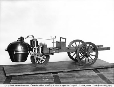 Auto a vapore inventata da Nicolas Joseph Cugnot (1725-1804) da French School