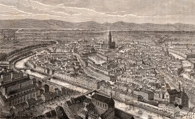 Strasburgo - Basso Reno, in Alsazia - incisione in 