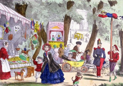 Scene di strada sugli Champs Elysees, XIX secolo da French School