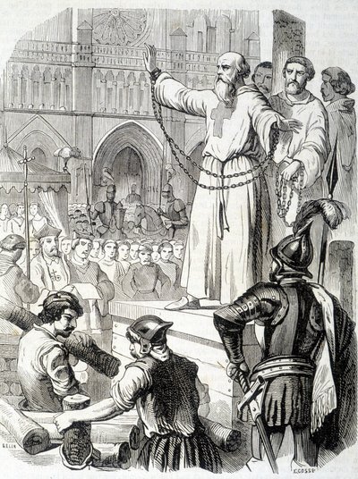 Supplice dei Templari (1314) - in "Histoire de France" di L.-P. Anquetil da French School